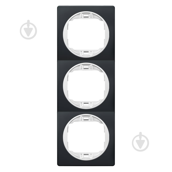 Рамка трехместная Aling-Conel Eon вертикальная черный/белый E6713.EO - фото 1