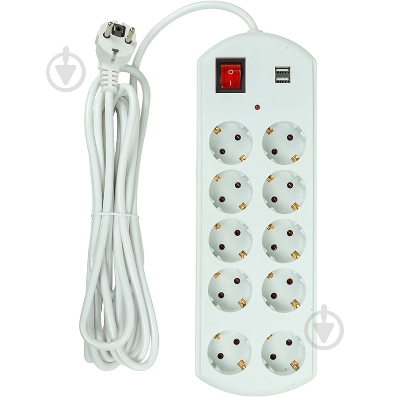 Мережевий фільтр PowerPlant YS-N6065/5 із заземленням 10 гн. 5 м EX610556 - фото 1