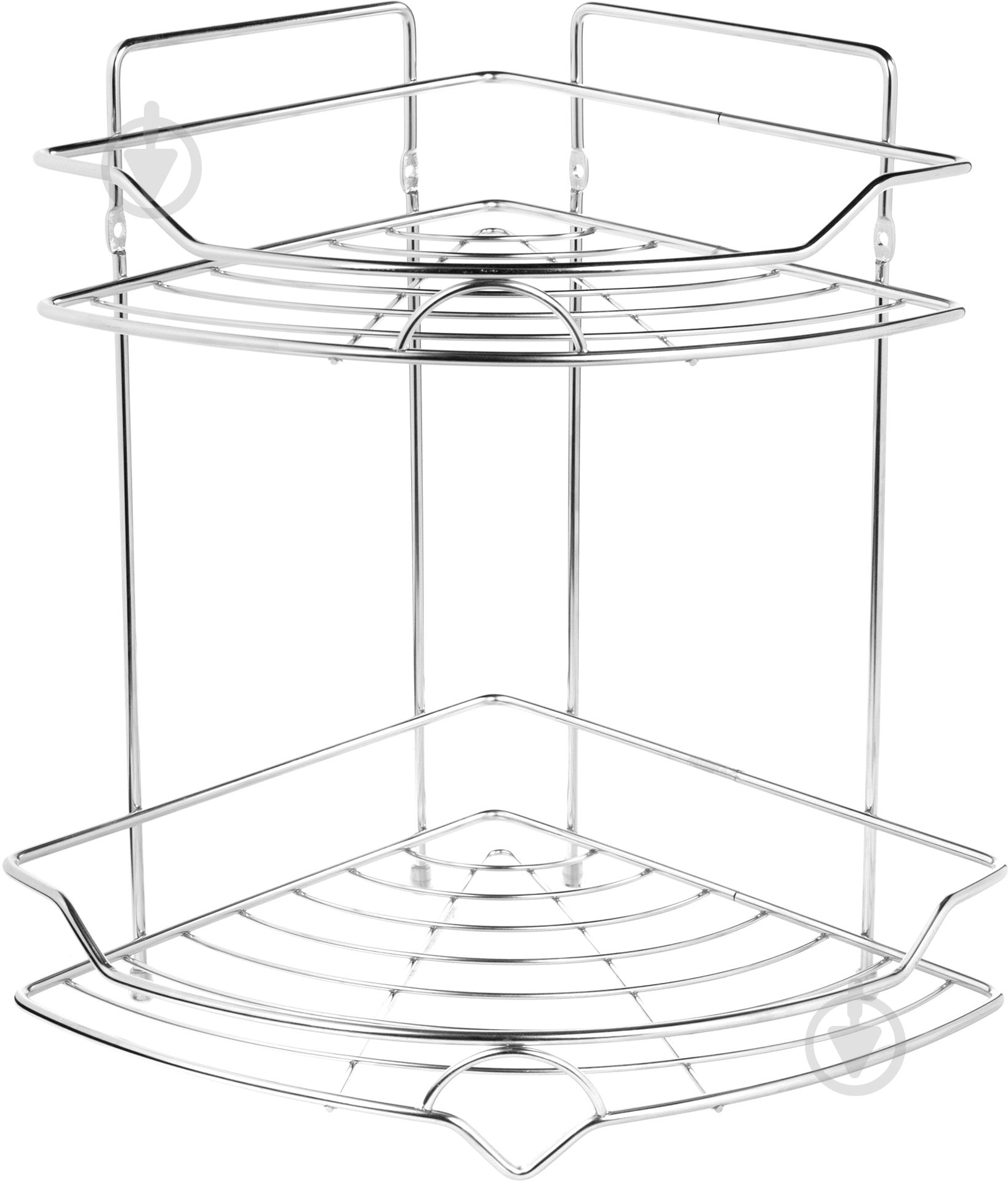Полка угловая Lemax 2-х уровневая ЕВА-5003 S/S для ванной комнаты 255х255х330 мм - фото 1
