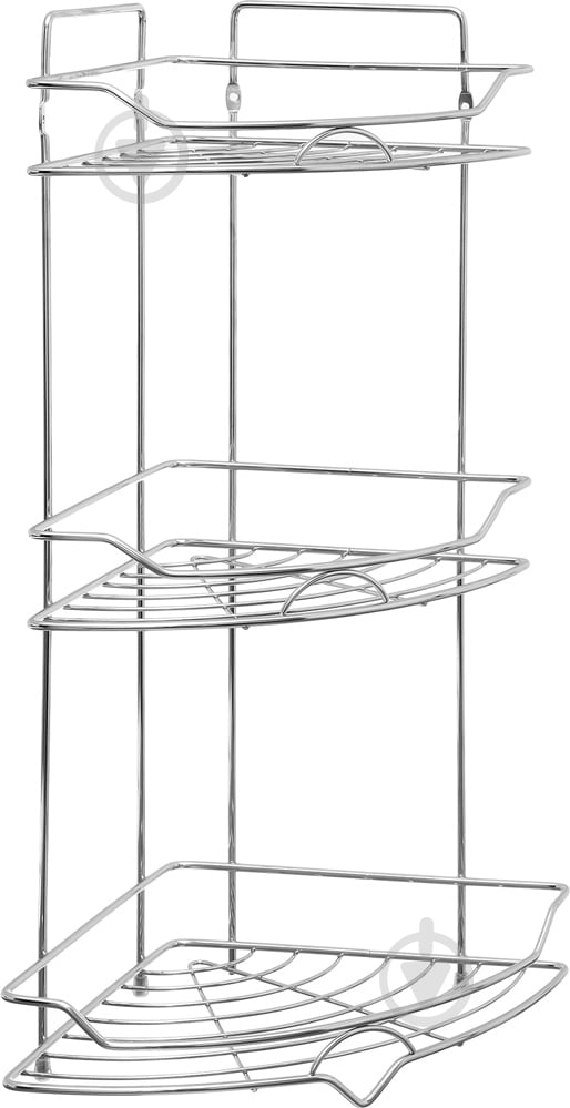 Полка угловая Lemax 3-х уровневая EBA-5004 S/S для ванной комнаты 255х255х560 мм - фото 2