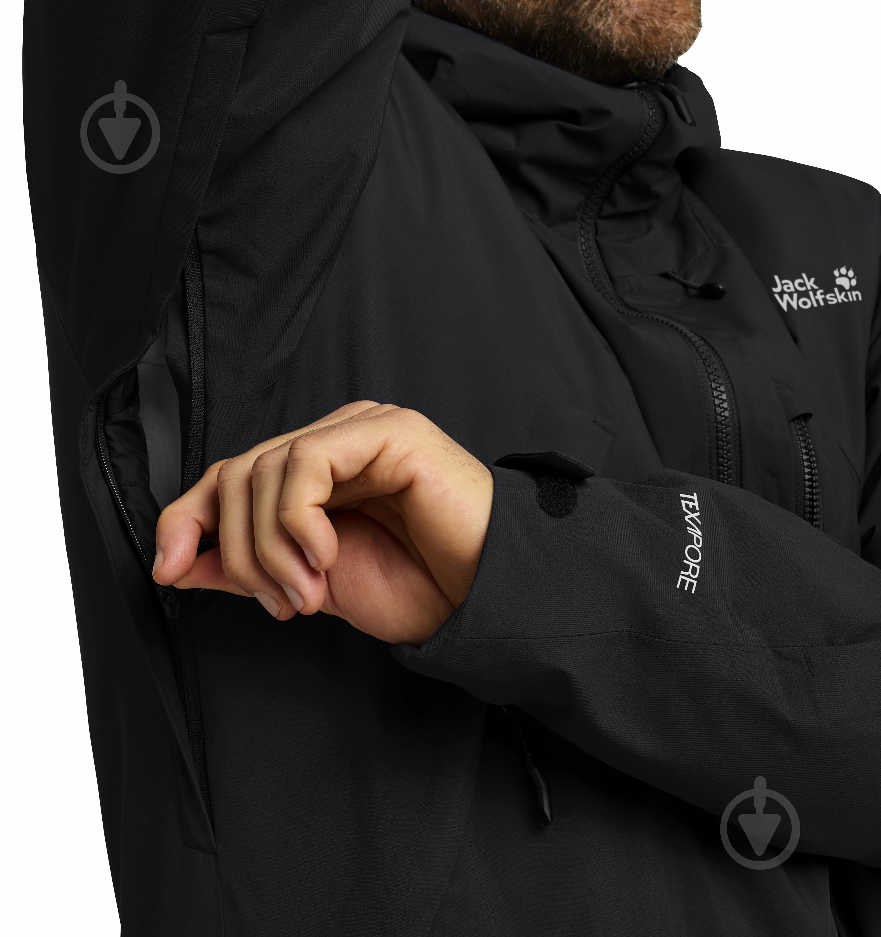 Спортивна куртка Jack Wolfskin FLOWLINE PRO 2L INS JKT M A64887_6000 р.S чорна - фото 5 Спортивна куртка Jack Wolfskin FLOWLINE PRO 2L INS JKT M A64887_6000 р.S чорна - фото 5