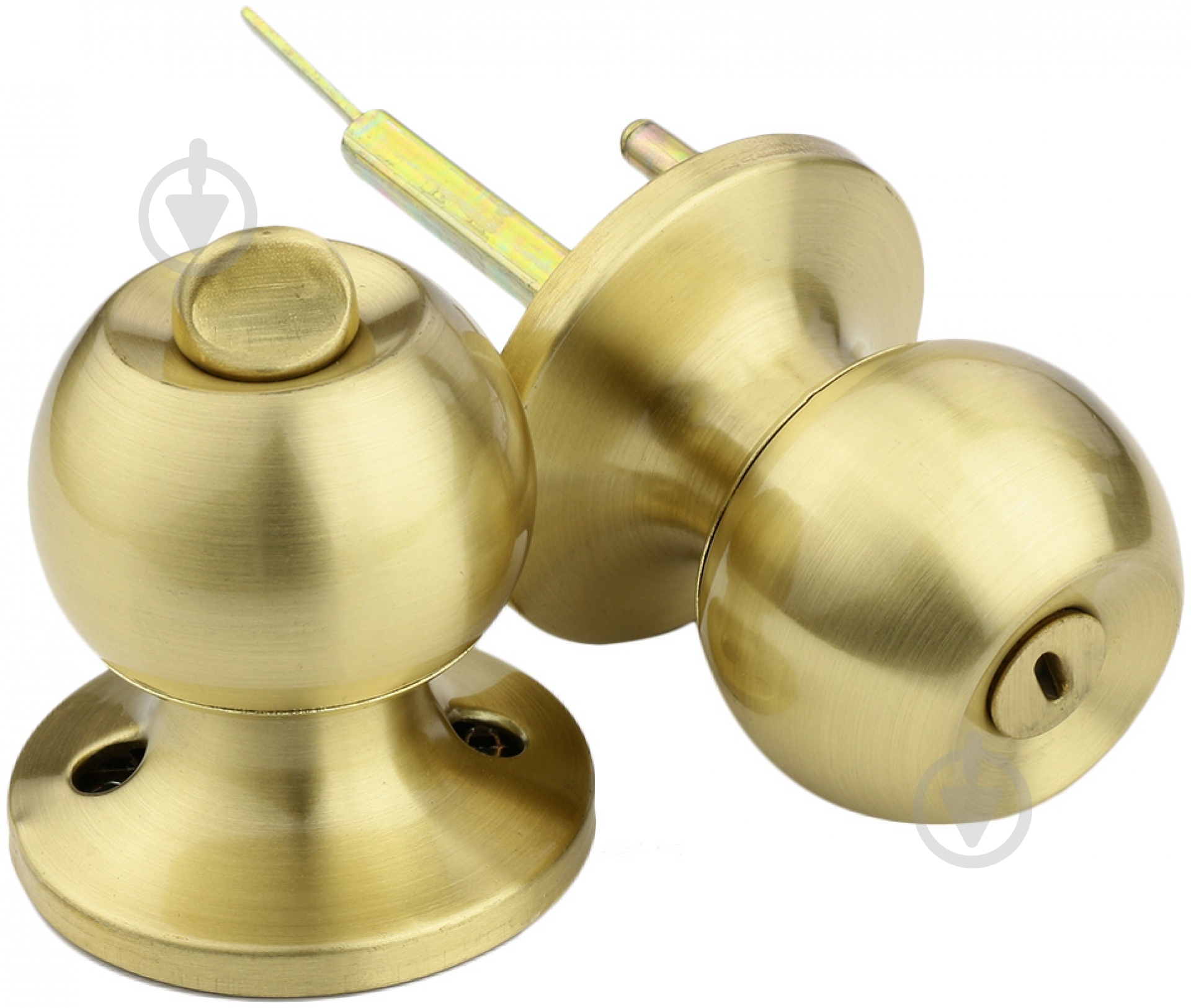 Кнобсет (ручка-засувка) Latuna Куля санвузловий матова латунь - фото 2 Кнобсет (ручка-засувка) Latuna Куля санвузловий матова латунь - фото 2