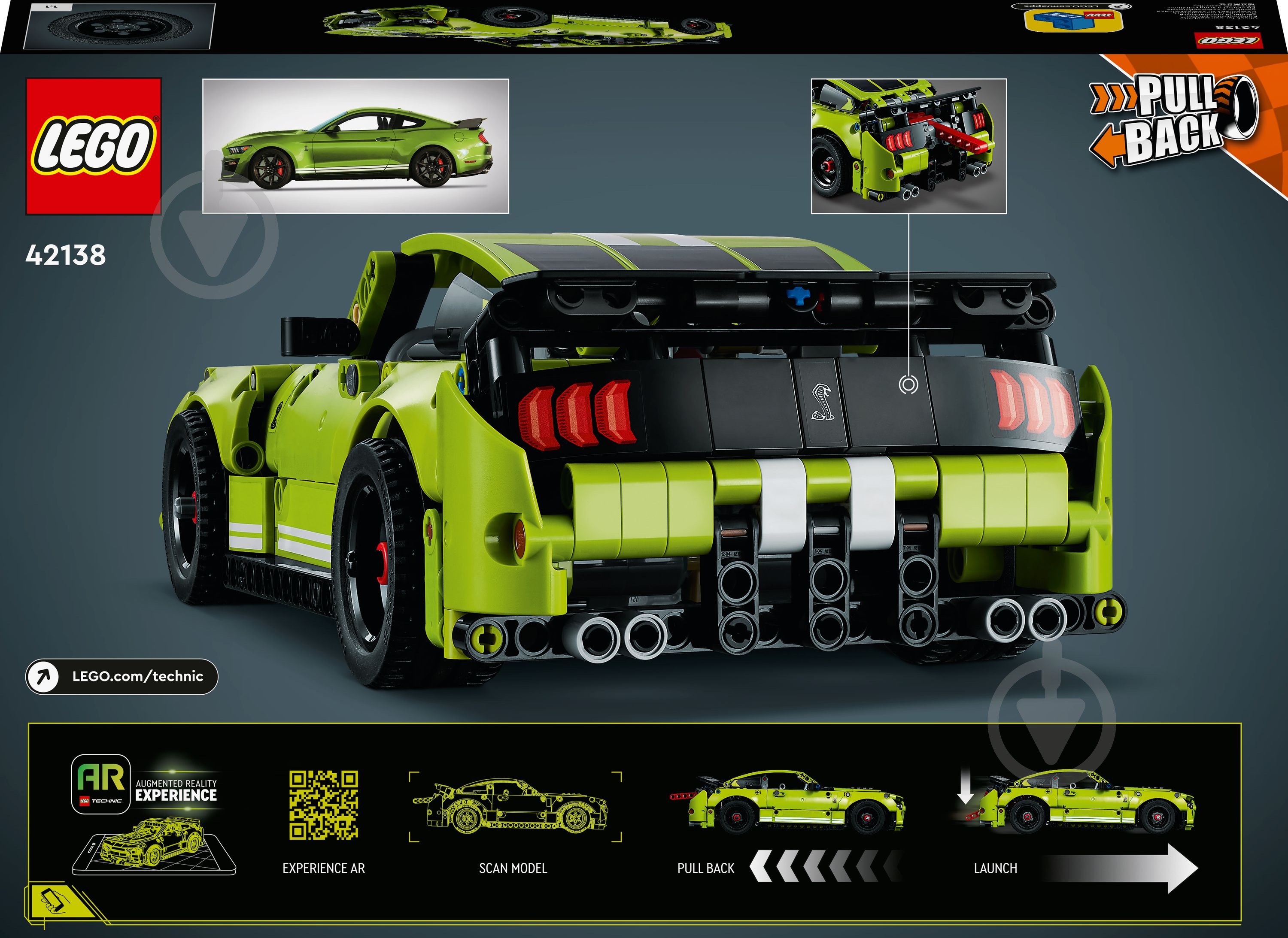 Конструктор LEGO Technic Ford Mustang Shelby® GT500® 42138 - фото 6 Конструктор LEGO Technic Ford Mustang Shelby® GT500® 42138 - фото 6