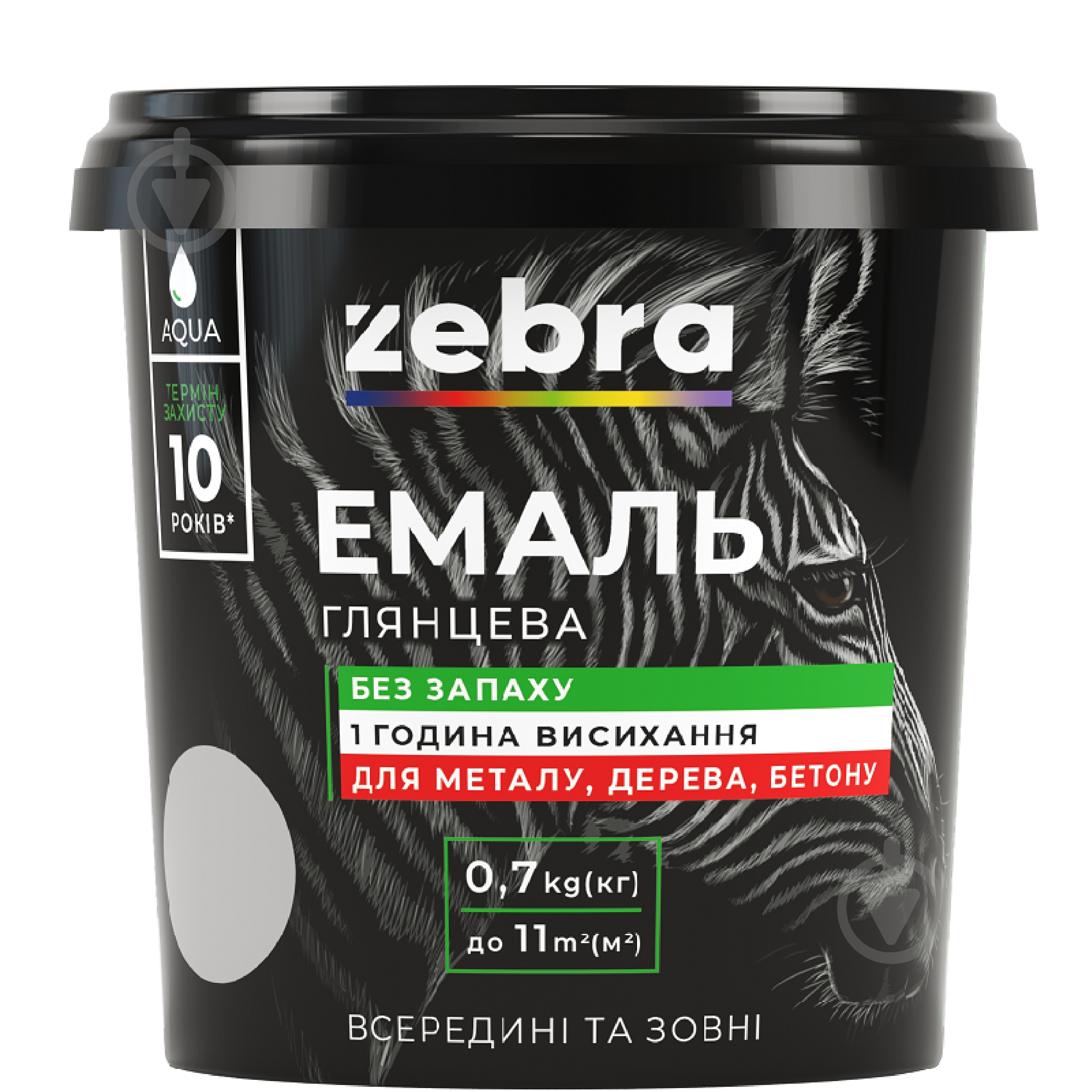 Эмаль акриловая универсальная ZEBRA RAL 6005 темно-зеленый глянец 2 кг - фото 1