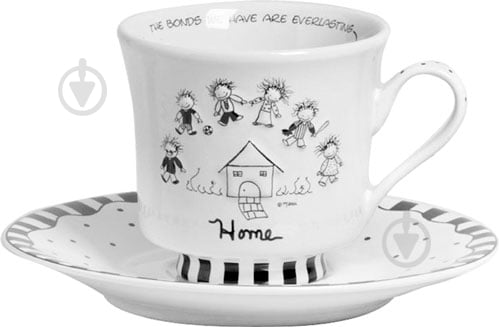 Чашка с блюдцем Enesco Дом 200 мл 4004457 - фото 1
