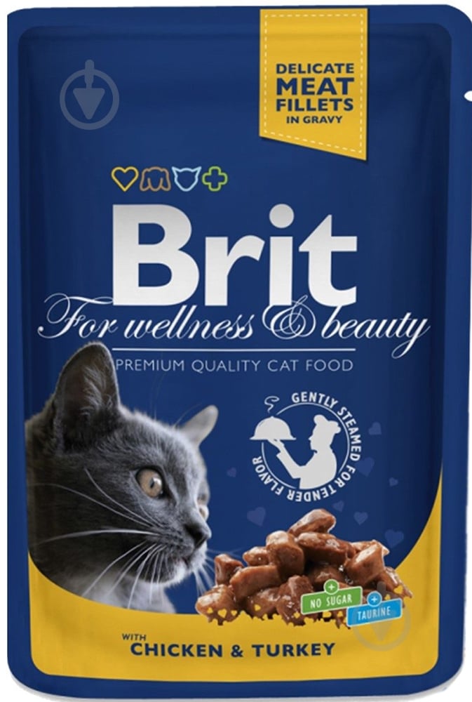 Корм Brit Premium з куркою та індичкою 100 г - фото 1