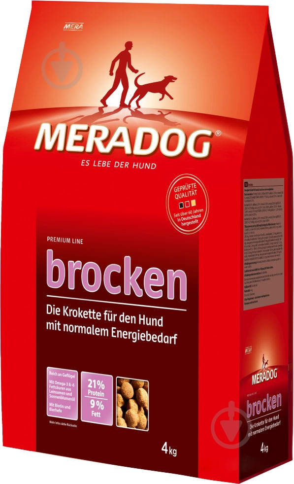 Корм для усіх порід MERA Dog Brocken 4 кг (м'ясо птиці, злаки) 4 кг - фото 1