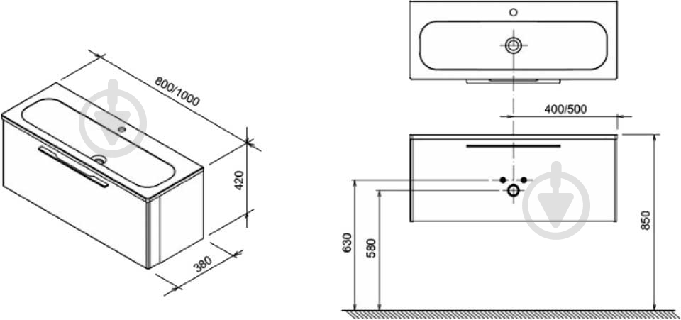 Тумба подвесная Ravak Ring SD 1000 белая под умывальник Ring 1000 - фото 3