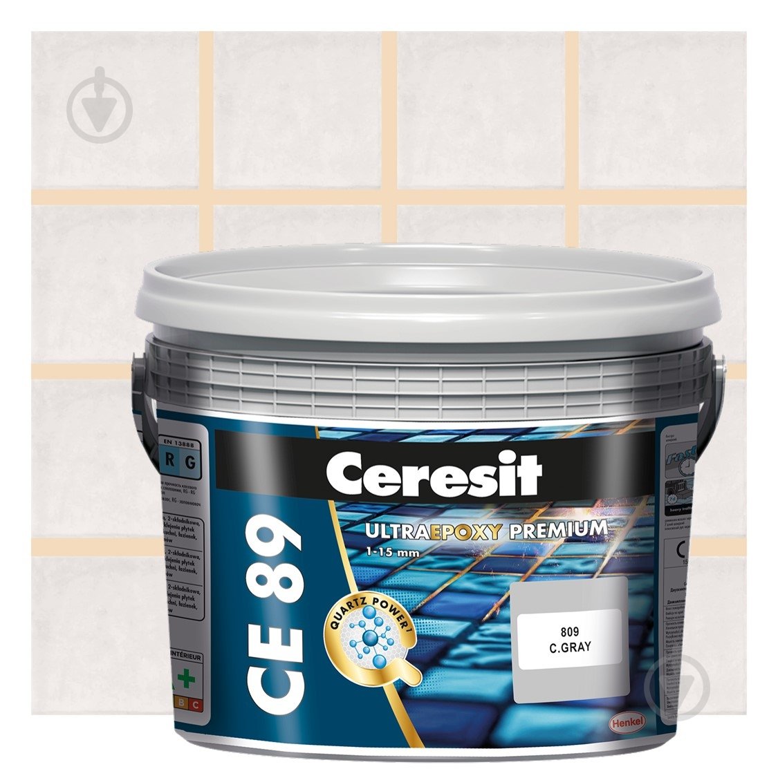 Затірка для плитки Ceresit епоксідна CE 89 ULTRAEPOXY PREMIUM 2,5 кг №844 відро тофі - фото 1