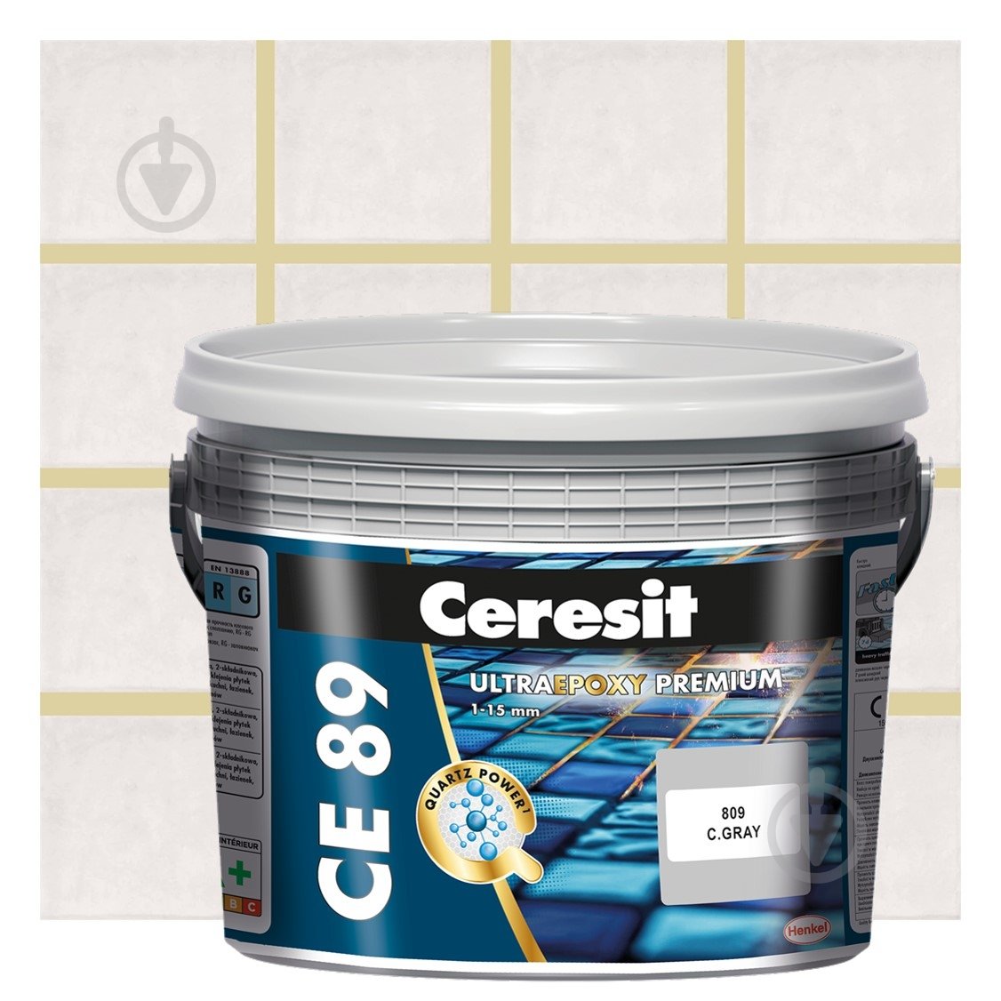 Затірка для плитки Ceresit епоксідна CE 89 ULTRAEPOXY PREMIUM 2,5 кг №840 відро жасмин - фото 1