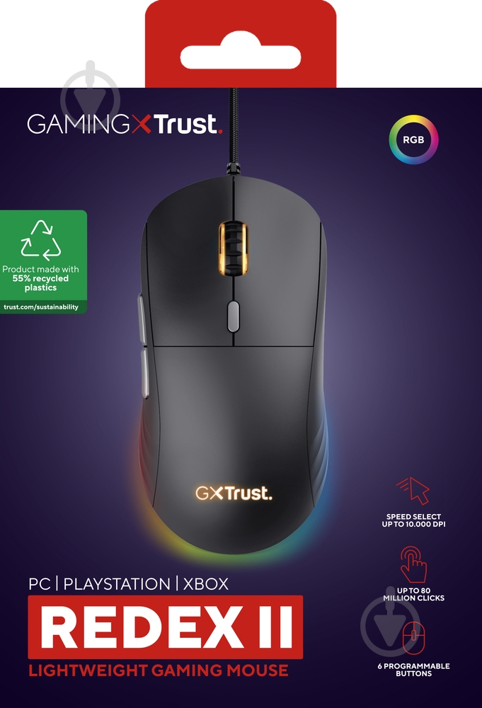 Мышь Trust GXT 925 Redex II black (25125_TRUST) - фото 8