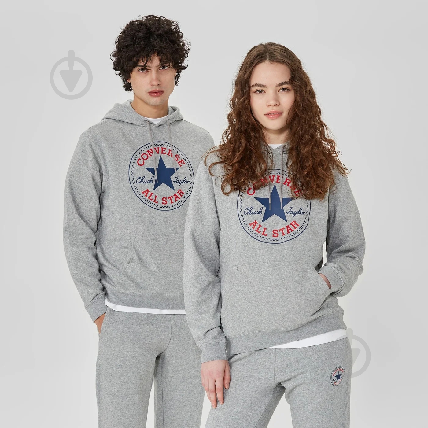 Джемпер Converse STANDARD FIT CENTER FRONT LARGE CHUCK PATCH CORE PO HOODIE FT 10025469-035 р. 2XL серый - фото 1