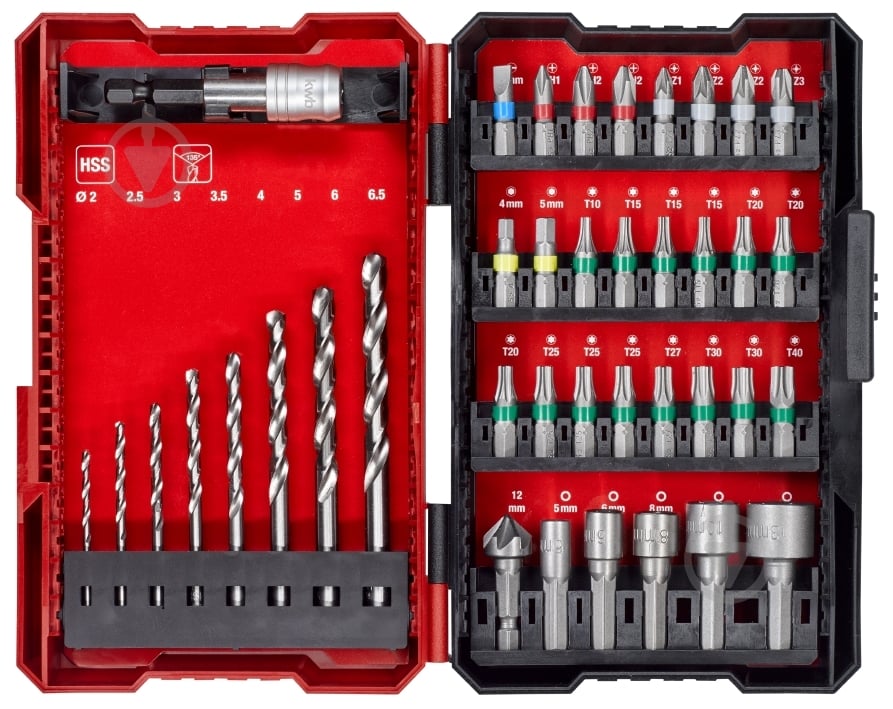 Набор бит и сверл KWB L-Box 39 шт. 108911 - фото 2