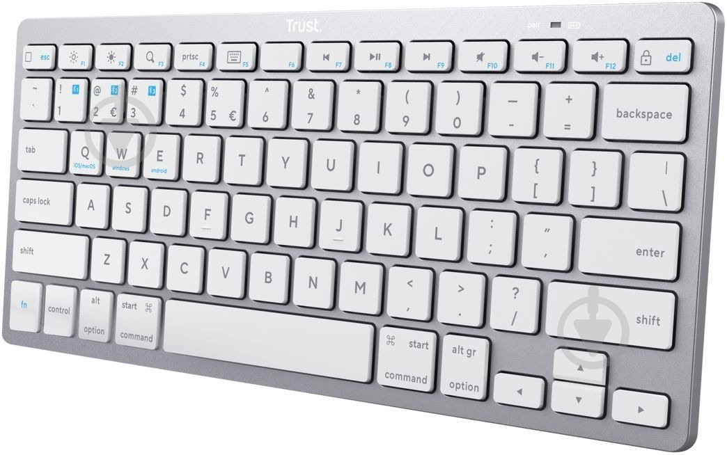 Клавиатура Trust BASICS BT EN/UKR (25486_TRUST) white - фото 2