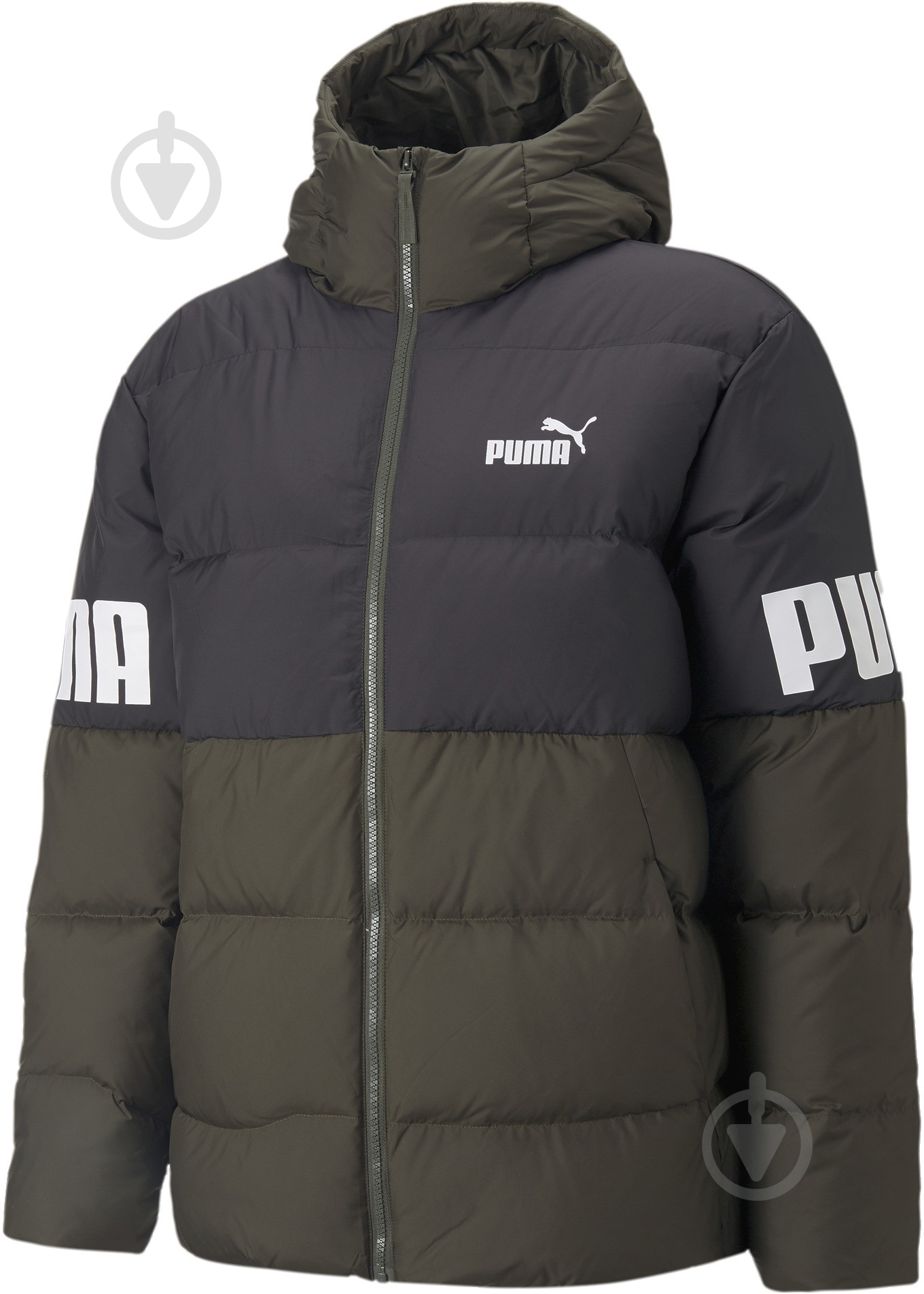 Пуховик Puma POWER HOODED DOWN PUFFER 84933570 р.XL хакі - фото 1 Пуховик Puma POWER HOODED DOWN PUFFER 84933570 р.XL хакі - фото 1