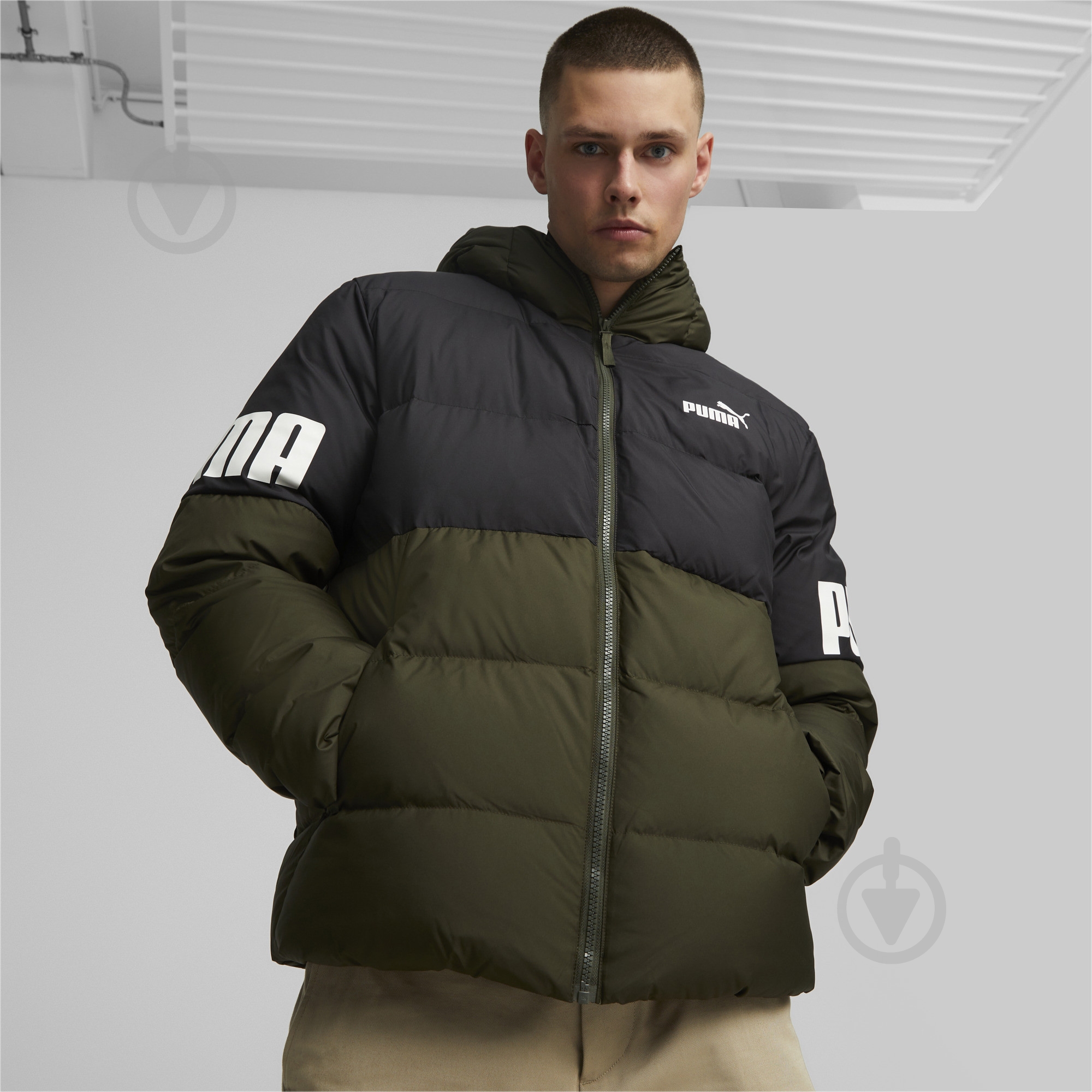 Пуховик Puma POWER HOODED DOWN PUFFER 84933570 р.XL хакі - фото 3 Пуховик Puma POWER HOODED DOWN PUFFER 84933570 р.XL хакі - фото 3