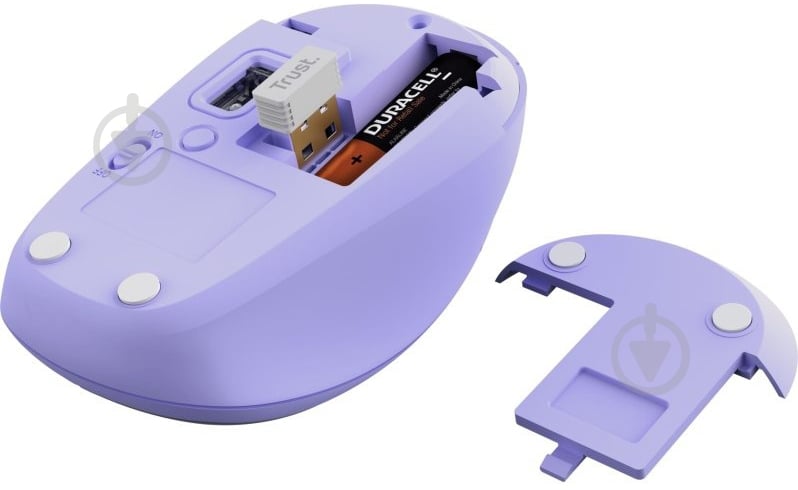 Мышка Trust Yvi+ Compact Multi-Device WL/BT/USB-A violet (25583_TRUST) - фото 2 Мышка Trust Yvi+ Compact Multi-Device WL/BT/USB-A violet (25583_TRUST) - фото 2