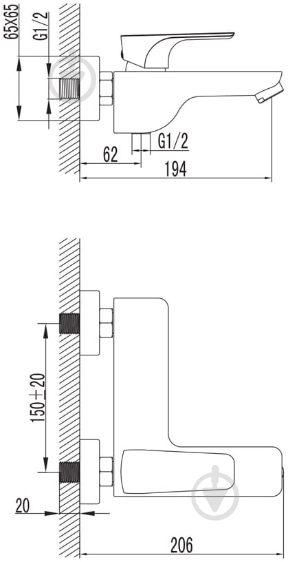 Смеситель для ванны Imprese Valtice 10320 - фото 2 Смеситель для ванны Imprese Valtice 10320 - фото 2