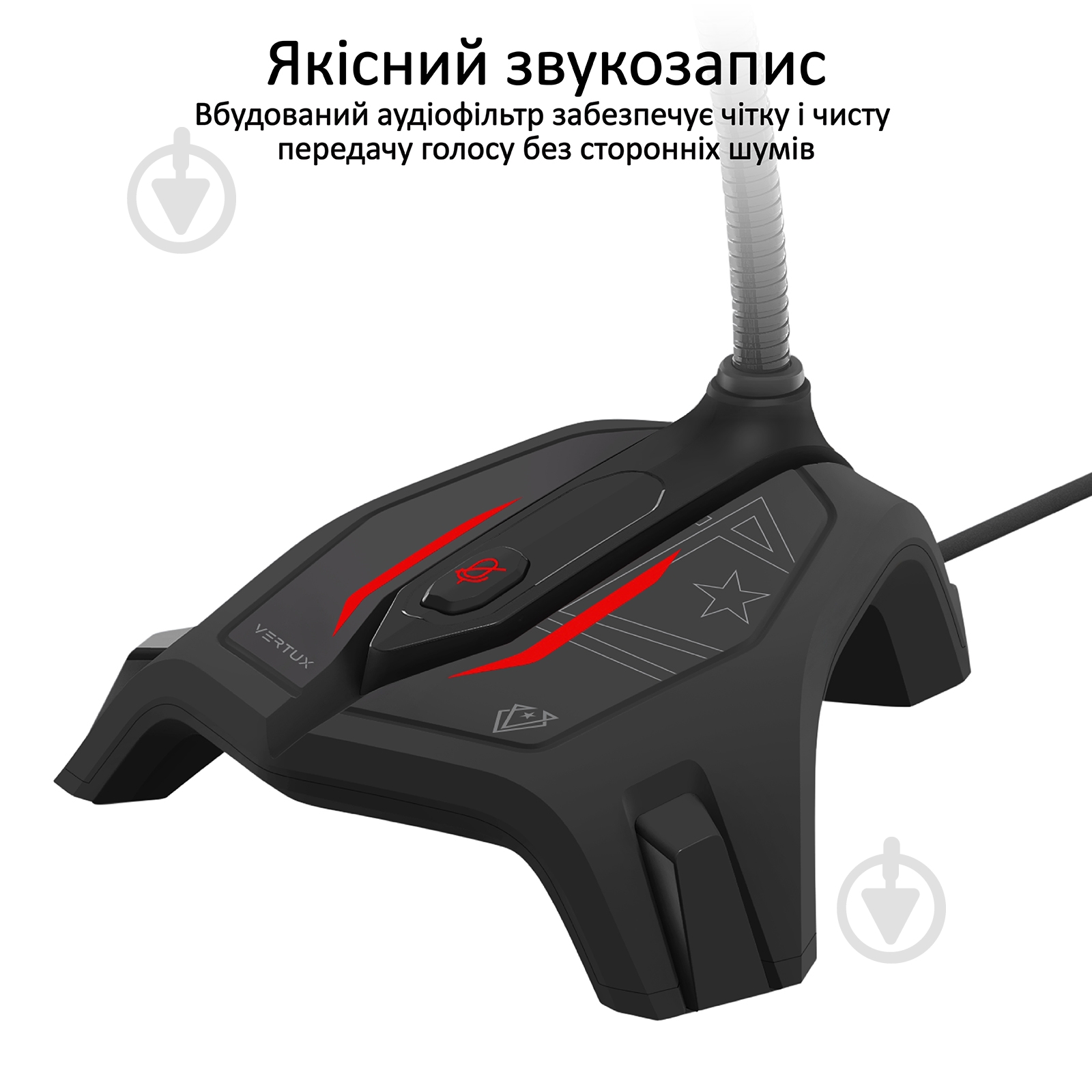 Микрофон Vertux Streamer-2 LED, USB Black - фото 2 Микрофон Vertux Streamer-2 LED, USB Black - фото 2