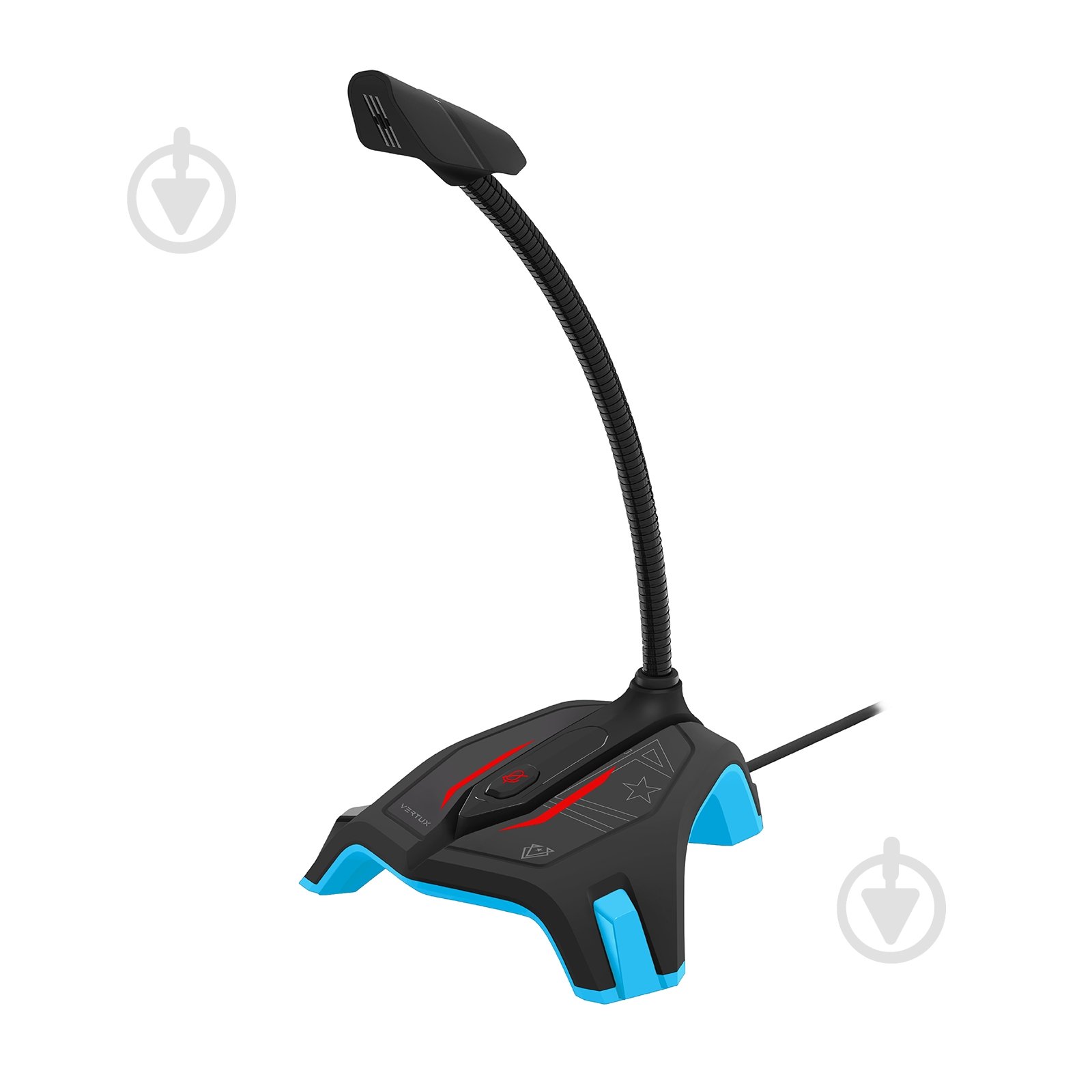 Мікрофон Vertux Streamer-2 LED, USB Blue - фото 1 Мікрофон Vertux Streamer-2 LED, USB Blue - фото 1