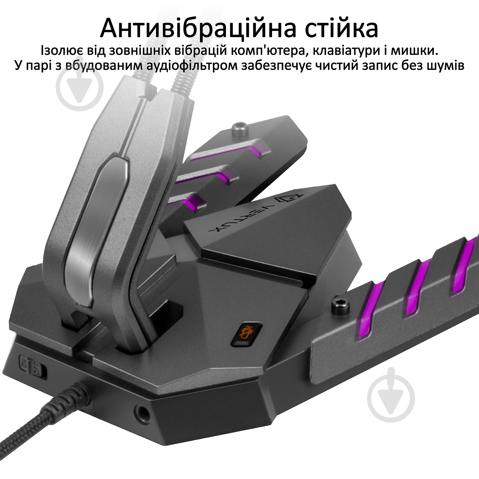 Мікрофон Vertux Streamer-3 LED, USB Black - фото 2