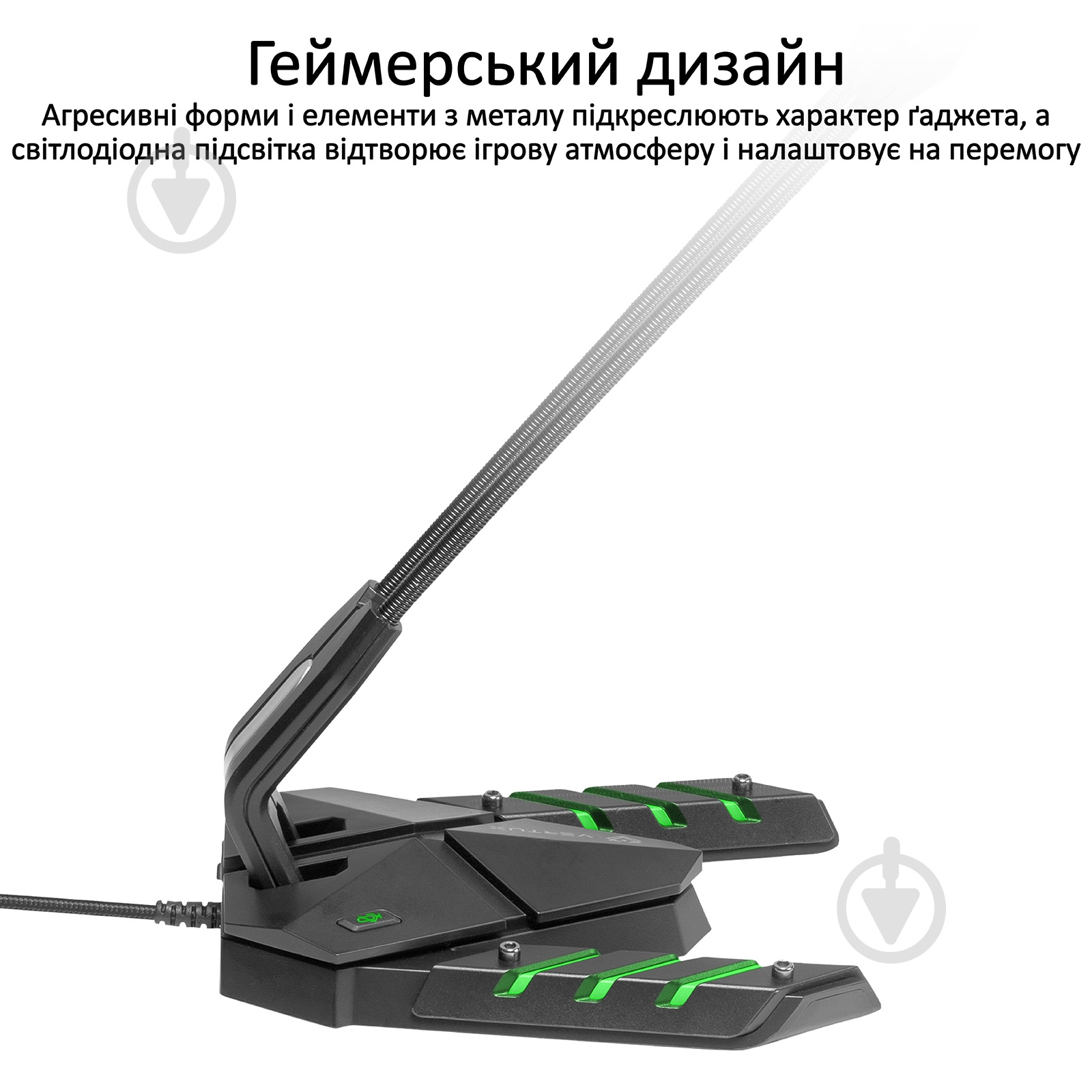 Мікрофон Vertux Streamer-3 LED, USB Black - фото 3