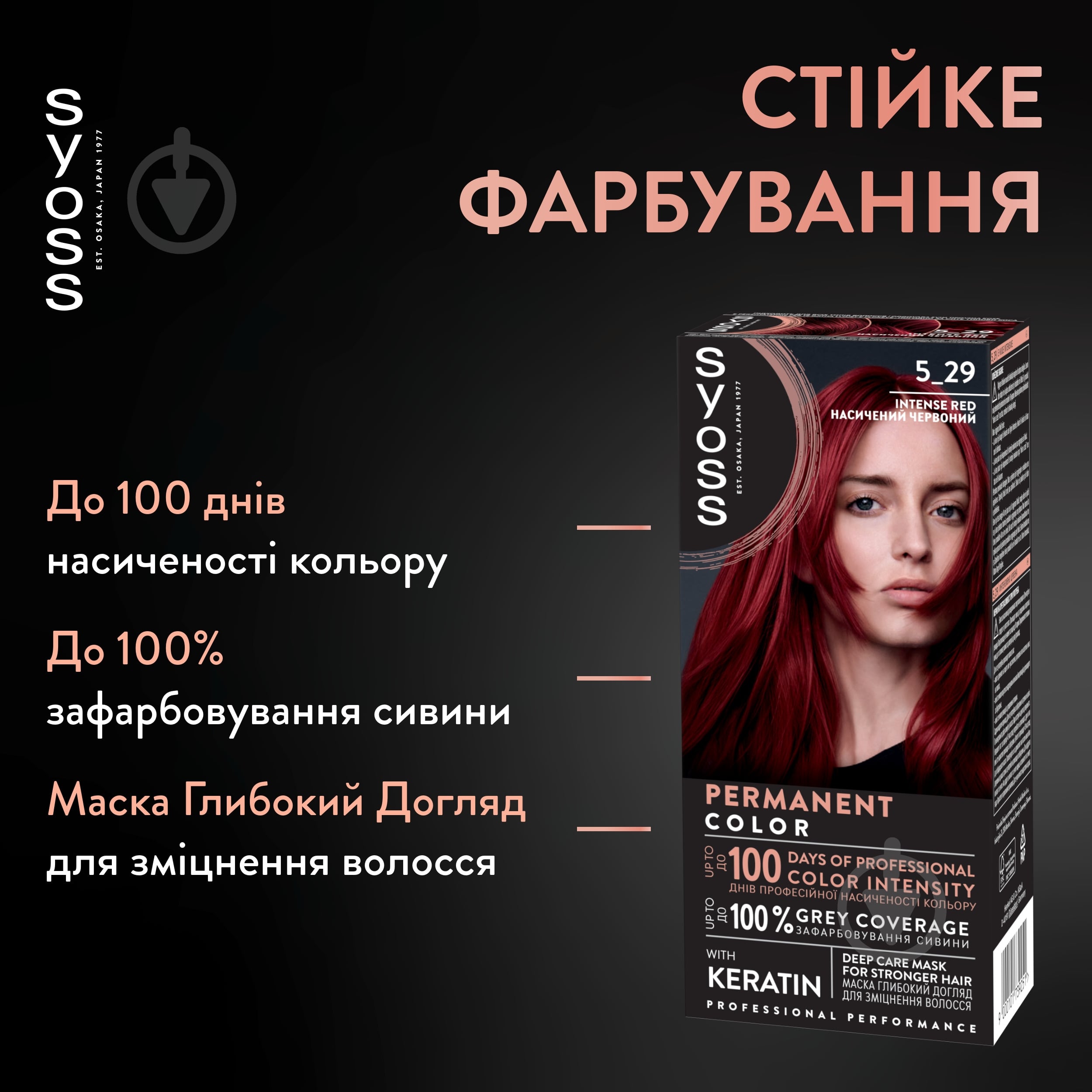 Крем-фарба SYOSS Permanent Coloration BL 5-29 Насичений Червоний насичений червоний - фото 2