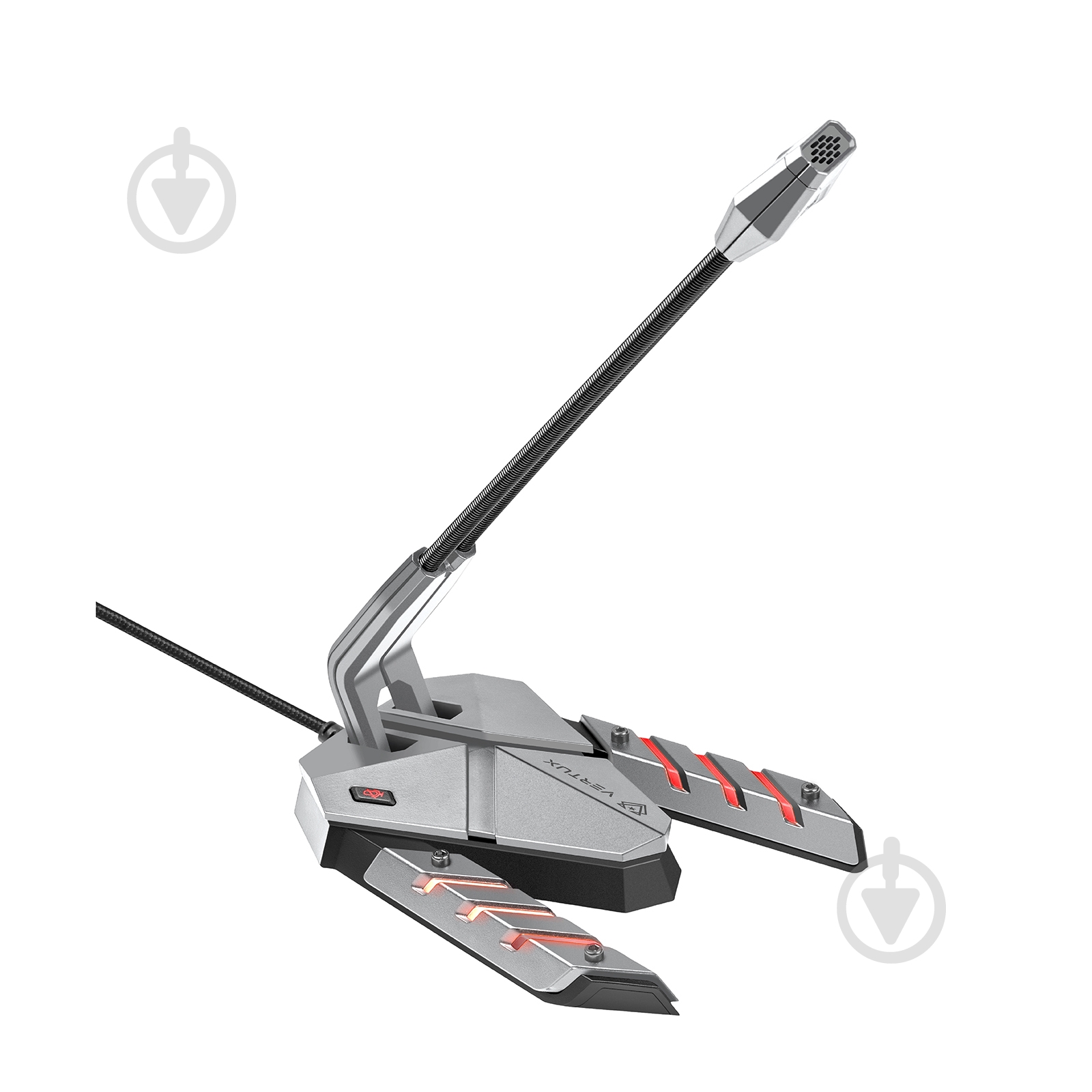 Мікрофон Streamer-3 LED, USB Grey - фото 1 Мікрофон Streamer-3 LED, USB Grey - фото 1