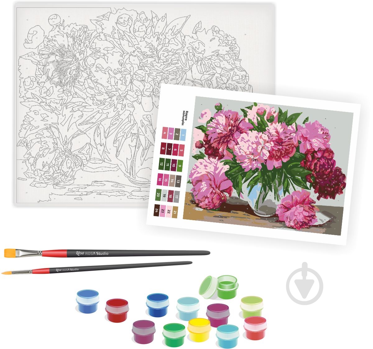 Картина по номерам Нежные пионы Rosa Start - фото 3