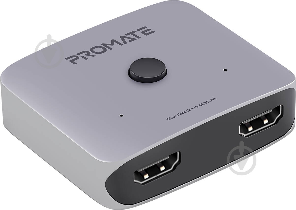Сплітер Promate Switch-HDMI 4K 60Hz сріблястий (switch-hdmi.silver) - фото 1