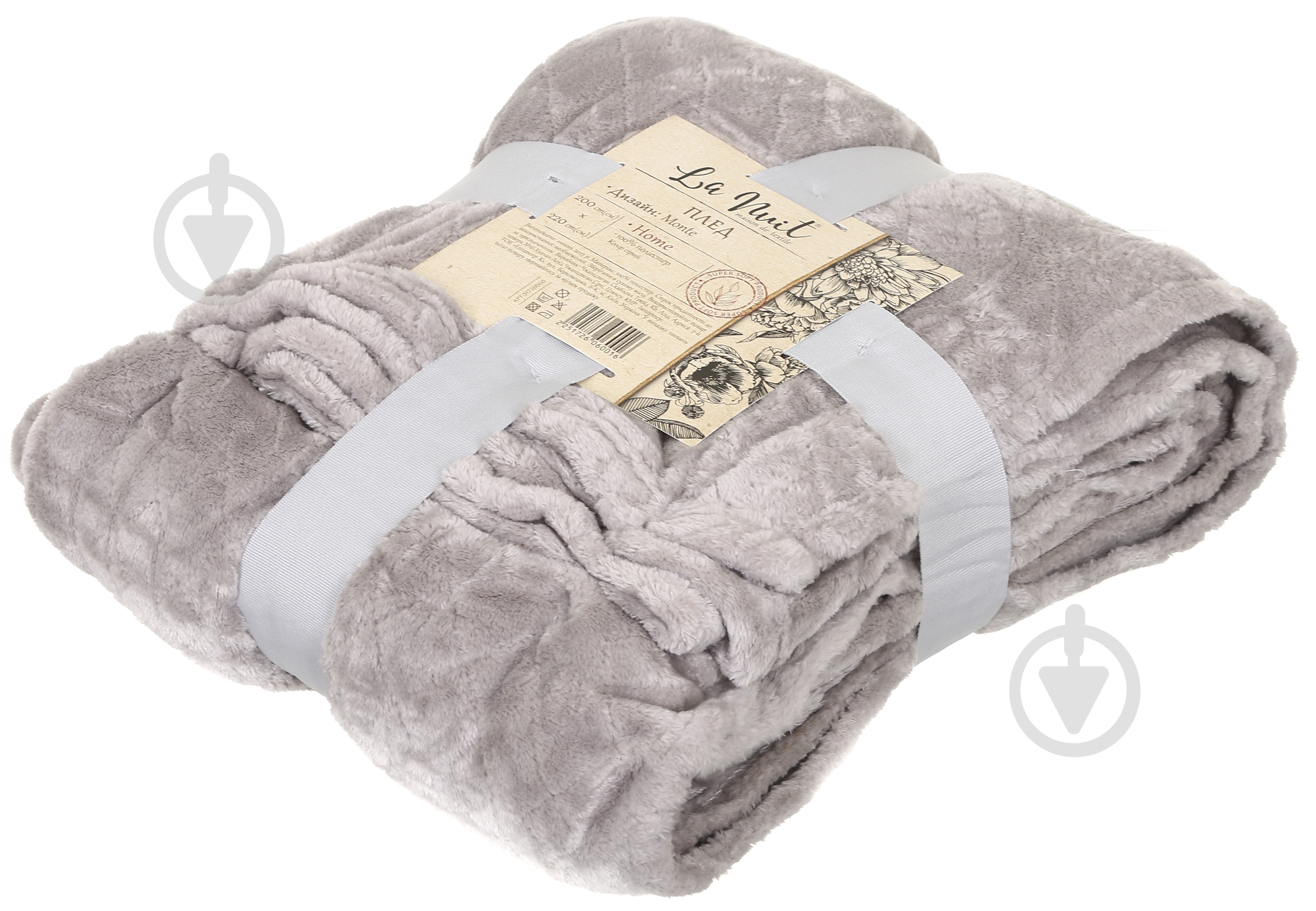 Плед Monte 200x200 см серый La Nuit - фото 4 Плед Monte 200x200 см серый La Nuit - фото 4