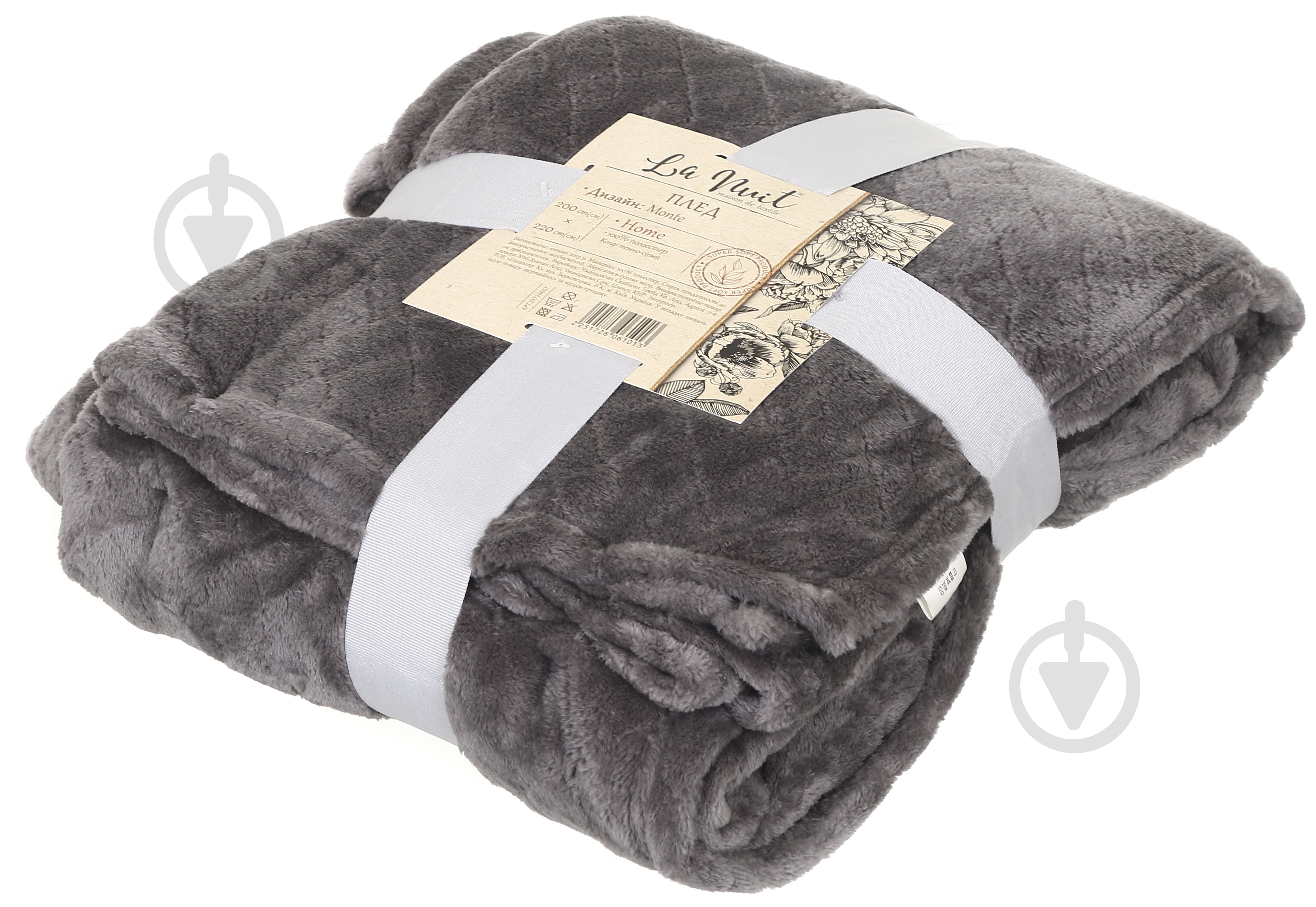 Плед Monte 200x200 см темно-серый La Nuit - фото 4 Плед Monte 200x200 см темно-серый La Nuit - фото 4