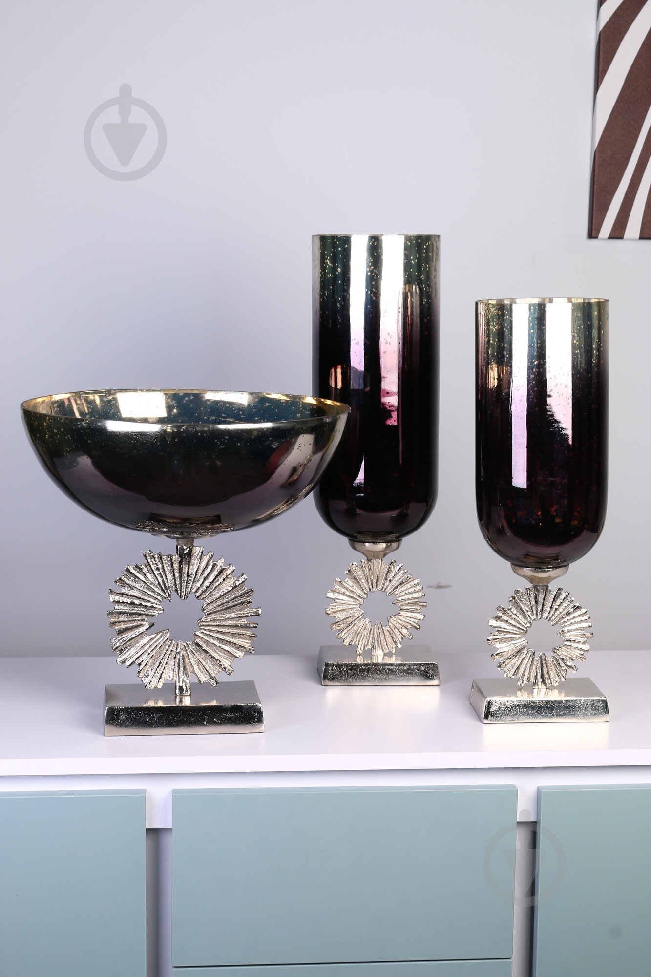 Ваза PANACHE Starburst 56 см темно-синий с золотым/никель 31176 - фото 5 Ваза PANACHE Starburst 56 см темно-синий с золотым/никель 31176 - фото 5