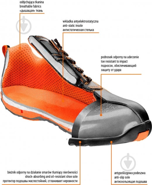 Черевики NEO tools робочі р.43 82-104 чорний - фото 2