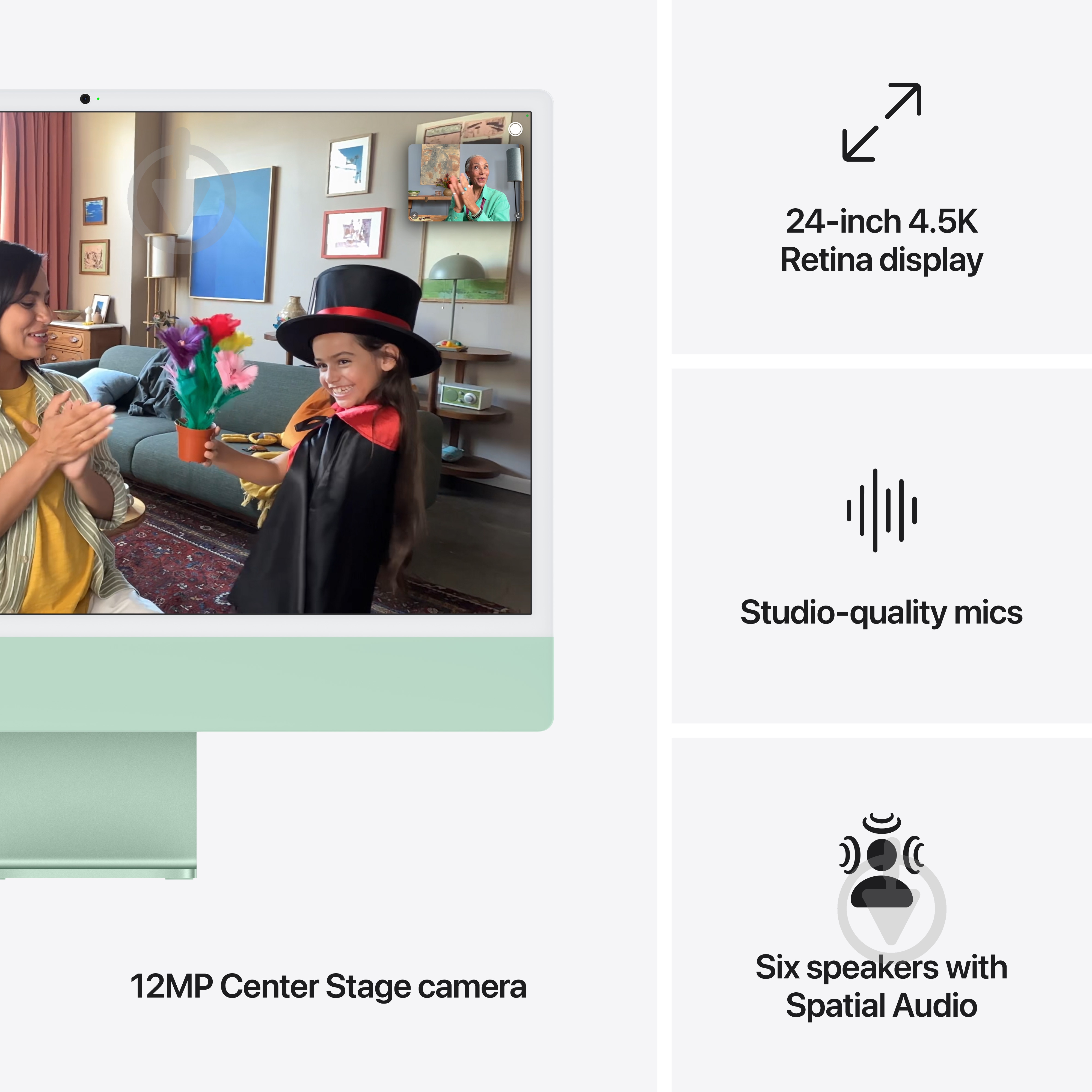 Моноблок Apple iMac М4 4.5К 10‑ядер GPU 512GB 24" (MD2Q4UA/A) green - фото 7 Моноблок Apple iMac М4 4.5К 10‑ядер GPU 512GB 24" (MD2Q4UA/A) green - фото 7