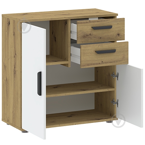 Комод Intermeble BASIC TWO 2д2ш 714x750x332 мм дуб артізан/білий - фото 2