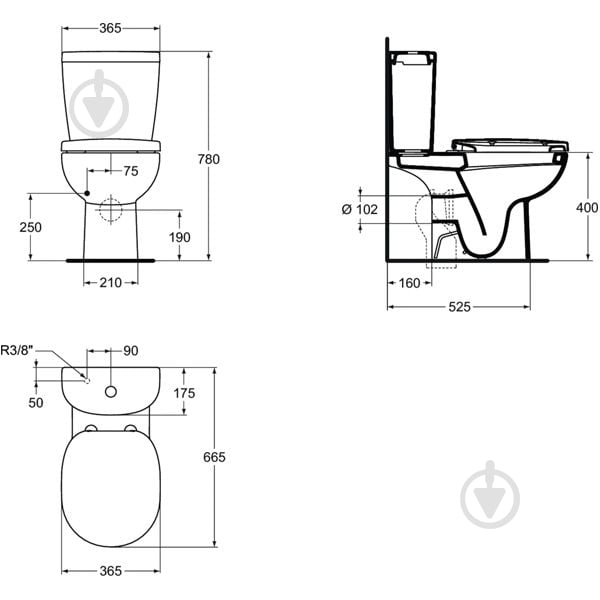 Унитаз-компакт Ideal Standard Connect Classic E804801 - фото 4