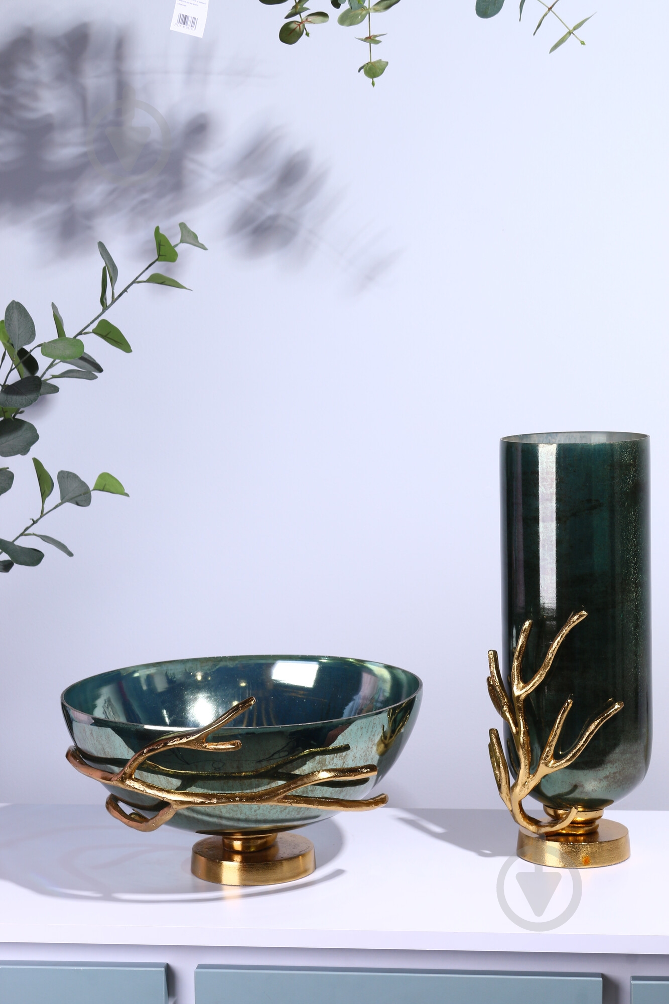 Ваза PANACHE Grapevine 43 см темно-зеленый/золото 31246 - фото 6 Ваза PANACHE Grapevine 43 см темно-зеленый/золото 31246 - фото 6