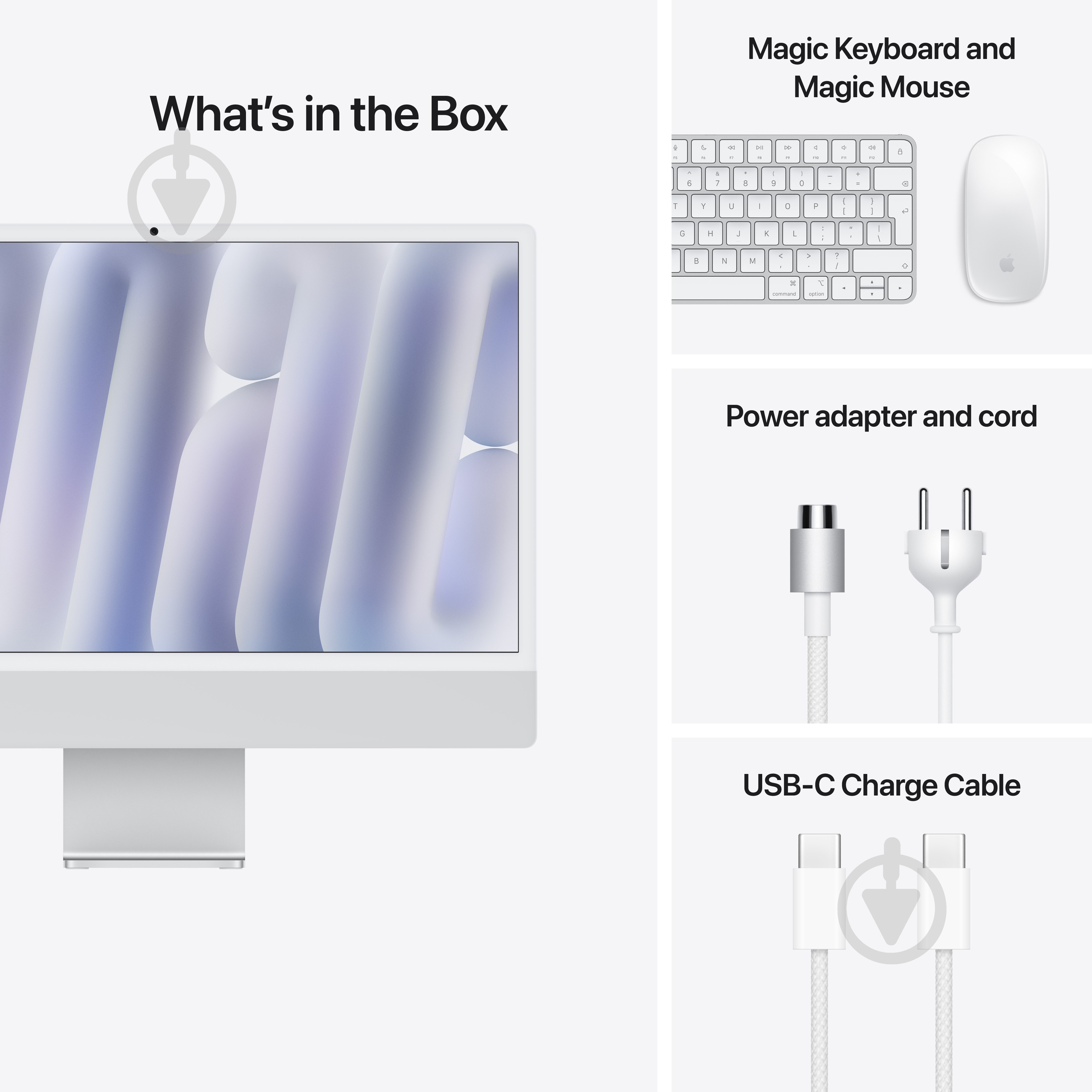 Моноблок Apple iMac М4 4.5К 8‑ядер GPU 256GB 24" (MWUC3UA/A) silver - фото 8