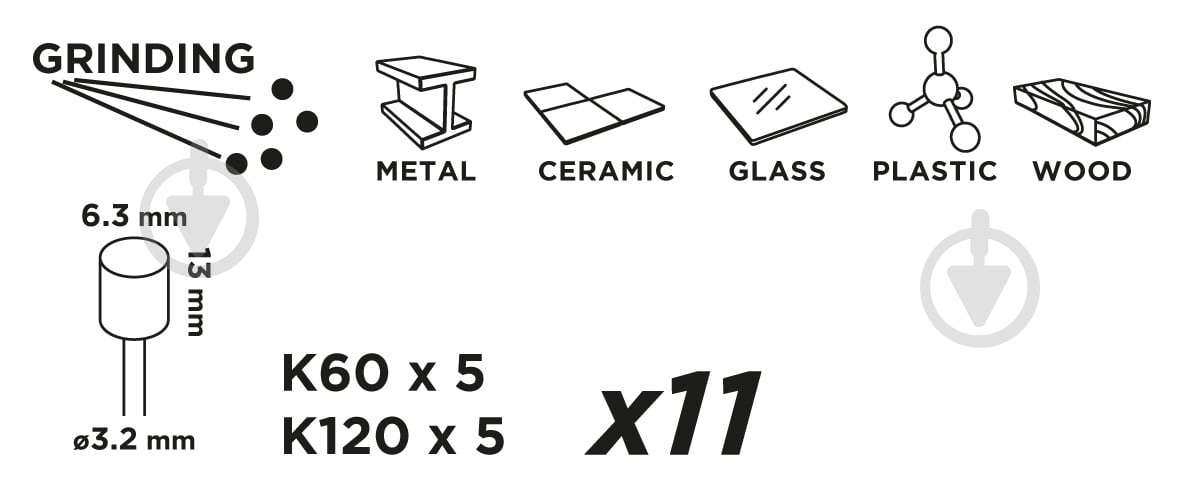 Набір насадок GRAPHITE 55H069 - фото 4