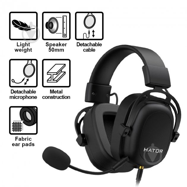 Гарнитура Hator Hypergang EVO Elite black (HTA-830) - фото 5