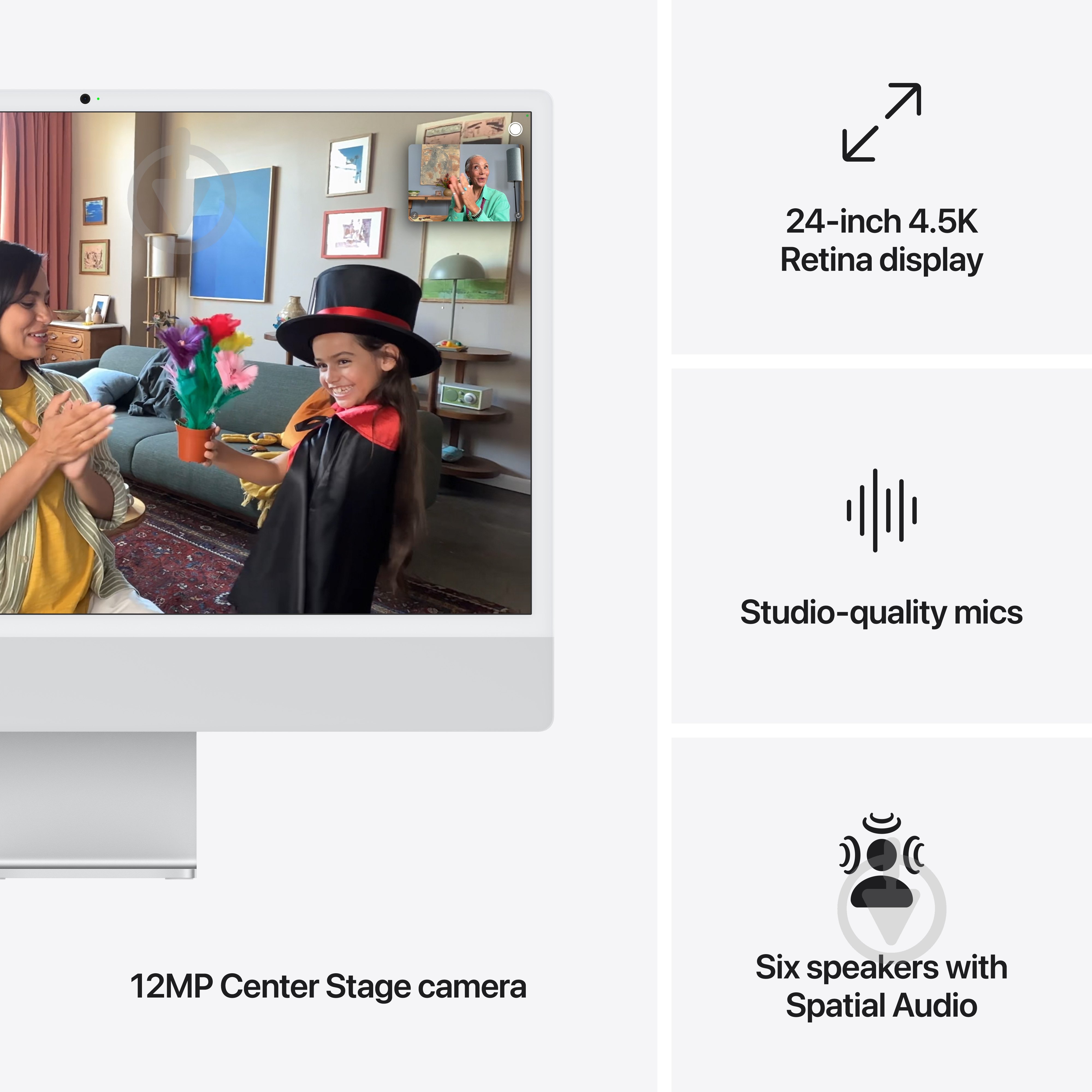 Моноблок Apple iMac М4 4.5К 10‑ядер GPU 512GB 24" (MWUV3UA/A) silver - фото 6 Моноблок Apple iMac М4 4.5К 10‑ядер GPU 512GB 24" (MWUV3UA/A) silver - фото 6