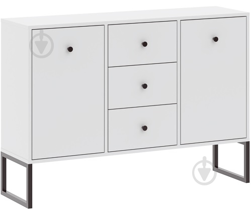 Комод Intermeble LINEA 2д3ш 1150x820x330 мм черный/белый - фото 1