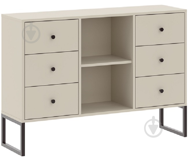 Комод Intermeble LINEA 6ш 1150x820x330 мм чорний/кашемір - фото 1 Комод Intermeble LINEA 6ш 1150x820x330 мм чорний/кашемір - фото 1