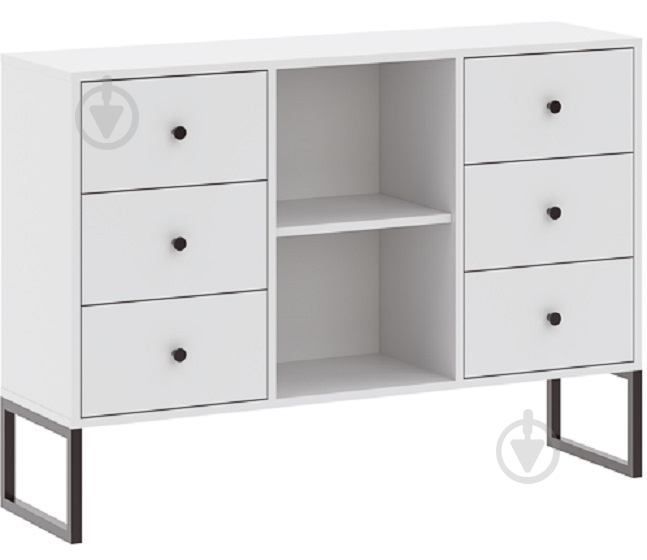 Комод Intermeble LINEA 6ш 1150x820x330 мм чорний/білий - фото 1 Комод Intermeble LINEA 6ш 1150x820x330 мм чорний/білий - фото 1