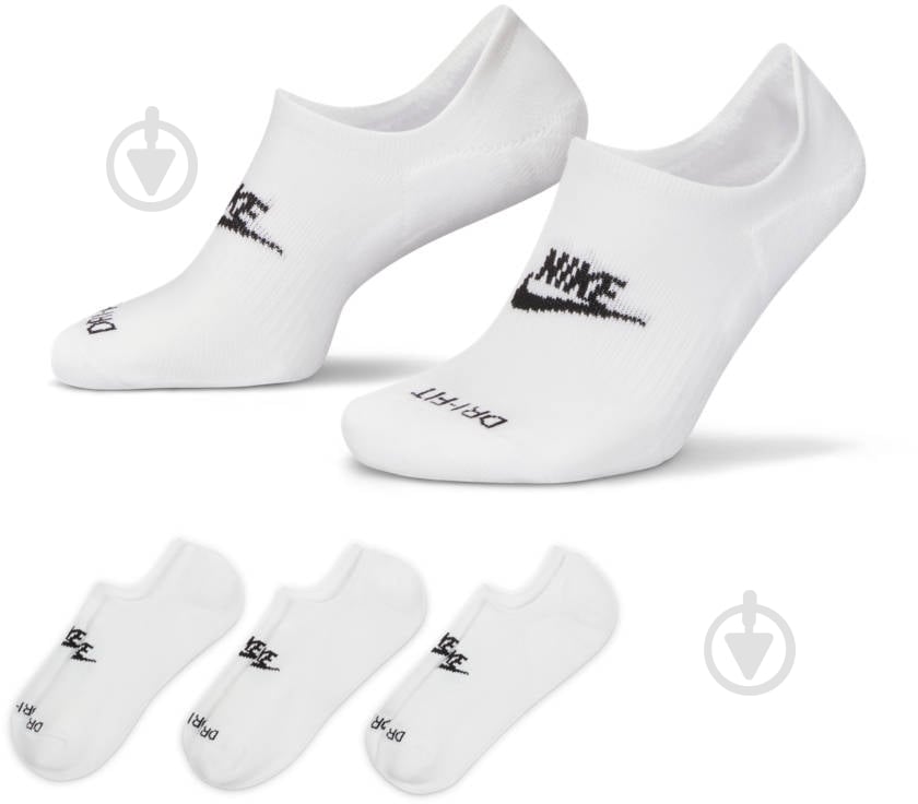 Шкарпетки Nike EVERYDAY PLUS CUSHIONED DN3314-100 р.38-42 білий 3 пари шт. - фото 1
