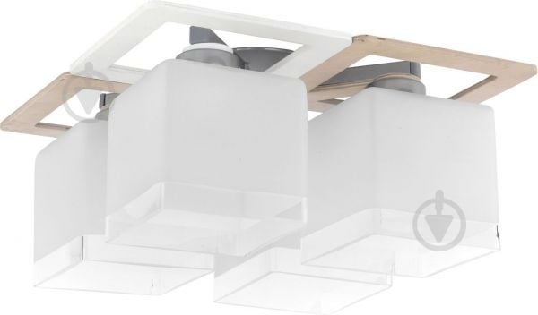 Люстра стельова TK Lighting Xena 1454 4x60 Вт E27 білий/дерево - фото 1 Люстра стельова TK Lighting Xena 1454 4x60 Вт E27 білий/дерево - фото 1
