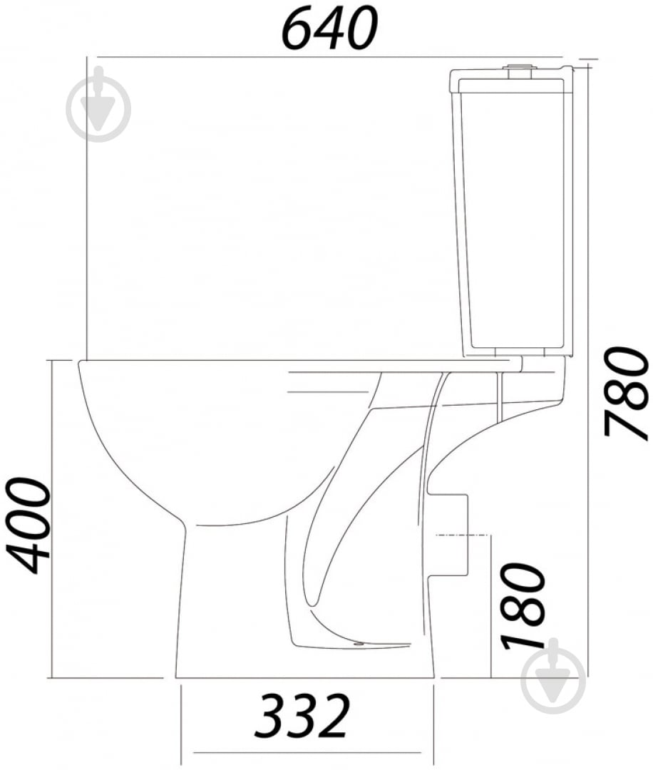 Унитаз-компакт Colombo Акцент классический Basic S12942500 с сиденьем - фото 4