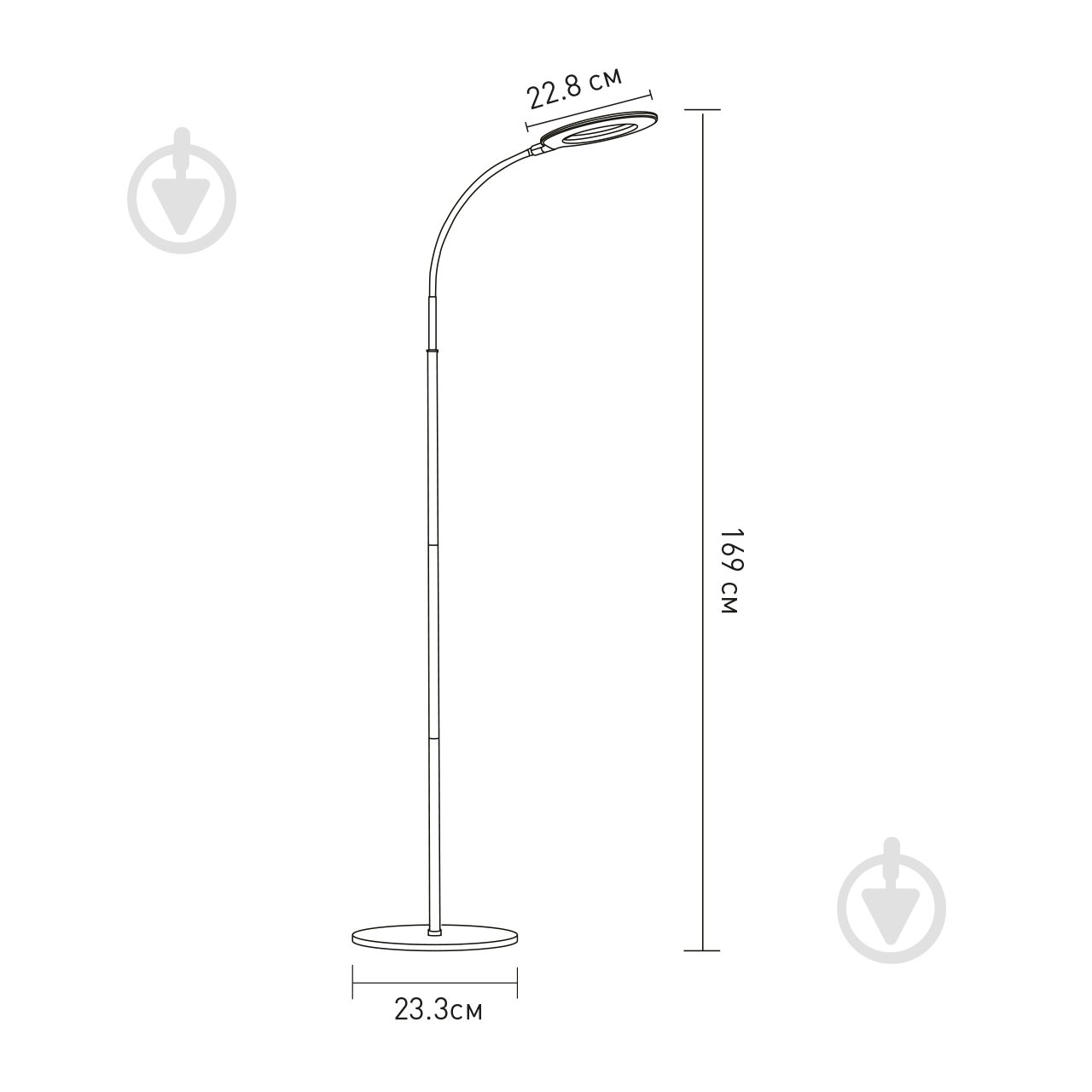 Торшер Eurolamp круг 4000 K 7 Вт чорний LED-FLDR-7W(black) - фото 3