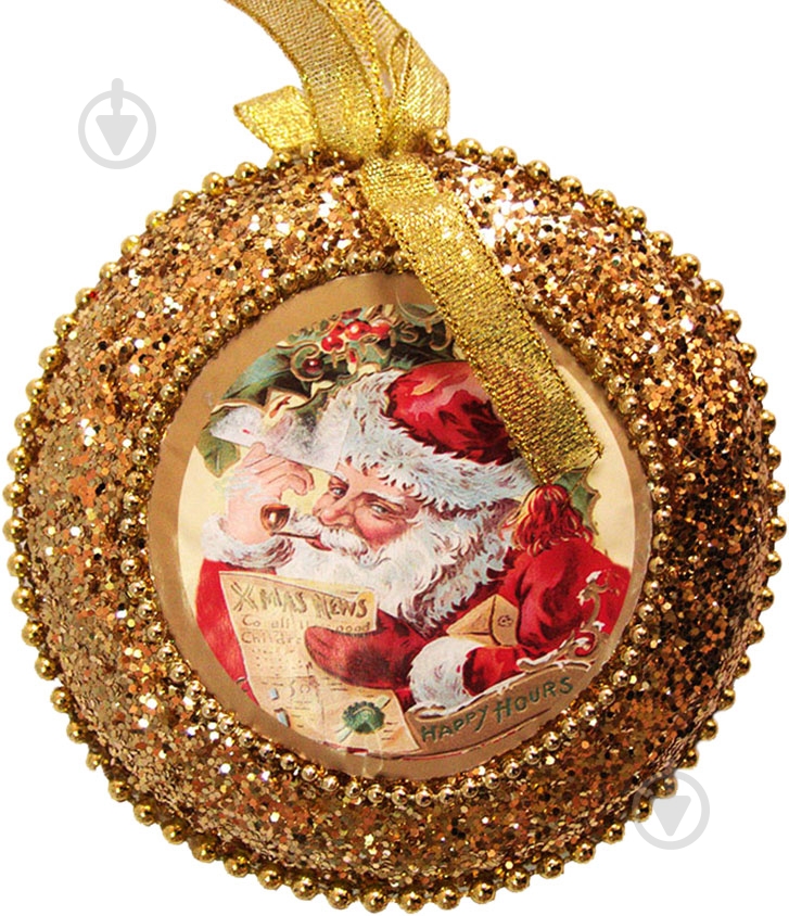 Елочная игрушка Круг золотой - фото 1